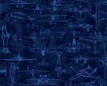 Cotton Flying High Airplane Aviation Cotton Fabric Print by the Yard D77... - $23.10 CAD