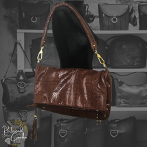 JM Collection Brown Snake Print Oversized Convertible Handbag Shoulder T... - $35.00