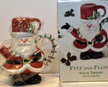 Fitz and Floyd Snack Therapy Cocoa for One Santa Teapot &amp; Mug/Cup Cerami... - $49.49