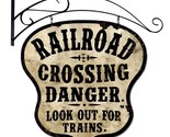 RAILROAD CROSSING DOUBLE-SIDED Laser Cut Metal Sign 36&quot; by 36&quot; - £309.30 GBP