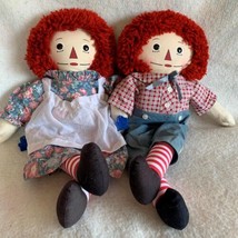 Rare Raggedy Ann &amp; Andy Dolls Signed Worth &amp; Kim Gruelle 1992 Applause L... - £95.77 GBP