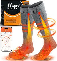 Tanhoo Heated Socks Rechargeable 5000mAh*2 Batteries for Men Large, GREY - £39.10 GBP