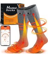 Tanhoo Heated Socks Rechargeable 5000mAh*2 Batteries for Men Large, GREY - £39.56 GBP