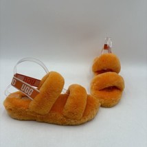 UGG Oh Yeah Orange Sheepskin Strappy Cozy Slingback Sandals, Womens Size 8 - £26.05 GBP