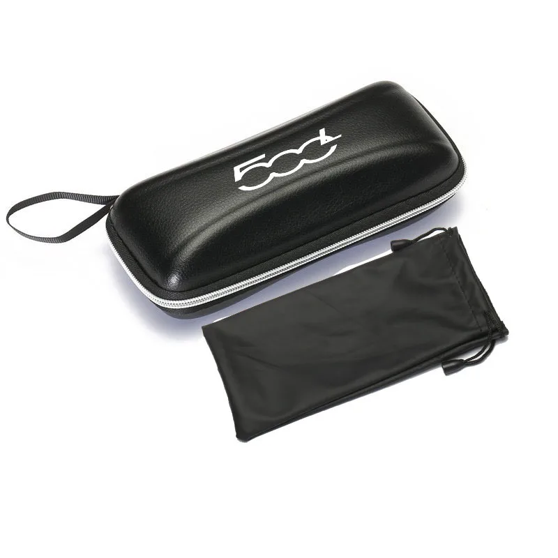 For Fiat 500 500x 500l Black leather printing logo gles Case gles Case Box for F - £59.03 GBP