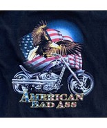 Vintage American Bad Ass T Shirt Motorcycle Flag Eagle Black  Adult Size XL - £18.74 GBP