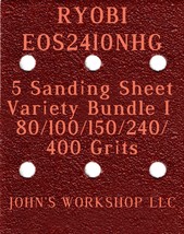 RYOBI EOS2410NHG - 80/100/150/240/400 Grits - 5 Sandpaper Variety Bundle I - $4.99