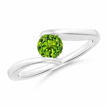 ANGARA 5mm Natural Peridot Solitaire Ring in Sterling Silver for Women, Girls - £126.08 GBP+
