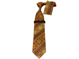 Men Steven Land 100% Woven Silk Big Knot Tie Hankie Set BW2308,12 Gold Orange. - £31.96 GBP