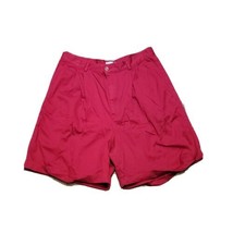 Talbots Vintage Pleated Cuffed Shorts ~ Sz 14 ~ Red ~ High Rise ~6.5 Inch Inseam - £16.21 GBP