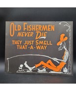 Vintage 1950s Bar Store Shop Old Cardboard Black Sign &quot;Old Fishermen Nev... - $471.03 MXN