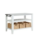 Sezye Kitchen Island, Marble Top &amp; White Finish - $1,688.27 CAD
