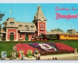 Greetings from Disneyland Floral Entrance Train Depot UNP Chrome Postcar... - $3.15
