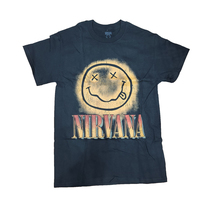 Nirvana Smiley Logo Gradient Black Graphic T-Shirt - £18.15 GBP