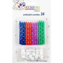 Alpen Birthday Candles with Holders (24pk) - Polkadot - £23.31 GBP