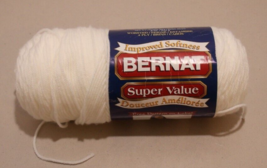 Bernat Super Value Winter White Solid Yarn Improved Softness 8 oz 100% Acrylic - £6.23 GBP