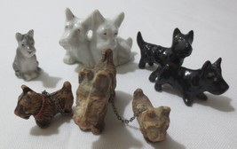 6 Vtg Scottish Terrier Scottie Dogs Miniatures Figurines Doll House Pets - £19.54 GBP