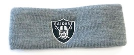 Las Vegas Raiders NFL Licensed Gray Winter Knit Headband Sweatband Adult Size - £11.93 GBP