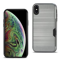 [Pack Of 2] Reiko iPhone XS Max Slim Armor Hybrid Case With Card Holder In Gray - £18.00 GBP