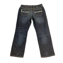 Cinch Mens Size 35x30 Dark Denim Jeans White thick Stitching Straight Le... - $29.69