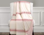 Lush Decor Farmhouse Stripe Throw - Reversible Ticking Pinstripe Design ... - £58.52 GBP