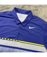 Nike Golf Dri-FIT Polo Shirt Athletic Fit Striped Blue White Men&#39;s L - $34.19 CAD