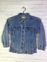 VTG Levis Orange Tab Boys Girls Kids Size 6X Snap Button Blue Denim Jean Jacket - £21.80 GBP