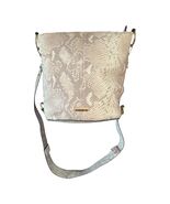 Rachel Zoe Snakeskin Embossed Crossbody Bag Beige Gold Tone Hardware - $30.60