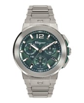 Salvatore Ferragamo F-80 Titanium Tech Bracelet Watch Men Grey One Size - £595.64 GBP