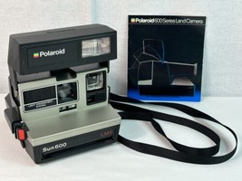 Vintage Original Polaroid Sun 600 Lms Camera &amp; Manual - Near Perfect - Tested!!! - £58.38 GBP