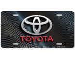 Toyota Logo Inspired Art Red on Carbon FLAT Aluminum Novelty License Tag... - $17.99