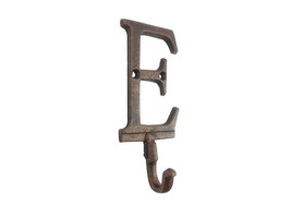 [Pack Of 2] Rustic Copper Cast Iron Letter E Alphabet Wall Hook 6&quot;&quot; - £35.51 GBP