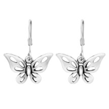 Captivating Sweet Butterfly .925 Sterling Silver Dangle Earrings - £11.03 GBP