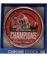 GEORGIA BULLDOGS Back 2 Back Champions CHROME WALL CLOCK - $910.98 MXN