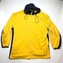 Vintage Nautica Competition Fleece Sweatshirt Mens 2XL Yellow Full Zip Hooded - £21.28 GBP