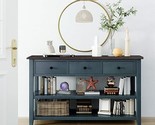 Merax Navy Retro Pine Wood Console Table with Drawers and Two Open Shelv... - $500.99