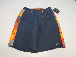 Men&#39;s swim trunks board shorts Nike 717384 navy blue w/ camo sides 489 S... - £23.47 GBP