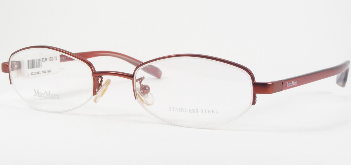 MaxMara MM 665 8G1 Rouge Rouillé UNIQUE RARE LUNETTES 50-20-135mm Italie - $105.65