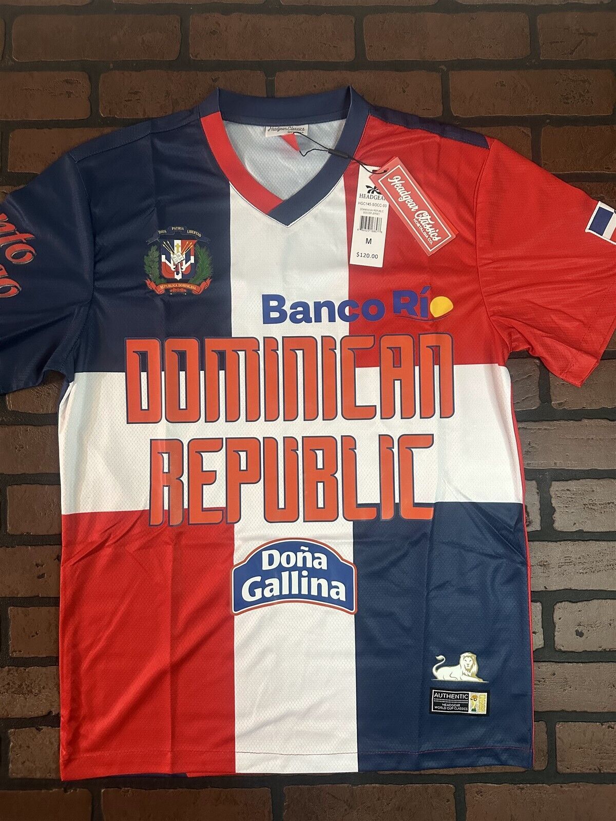 DOMINICAN REPUBLIC 1990 World Cup Team Headgear Classics Soccer Jersey ~New - $49.73