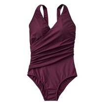 NWT Womens Size 16 LL Bean Purple Shaping Swimwear One-Piece Swim Suit NEW - $39.19