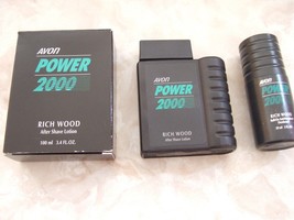 NEW AVON POWER 2000 RICH WOOD AFTER SHAVE 3.4 fl oz &amp; ROLL-ON ANTI-PERSP... - $22.50