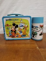 Walt Disney World Metal Lunchbox By Aladdin W/ Thermos 1970s Vintage  - $515.31 MXN