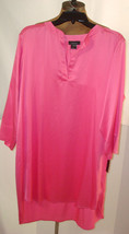 NWT New Designer Natori Night Gown Silky L Satin Sleepshirt Pink Womens ... - $178.20