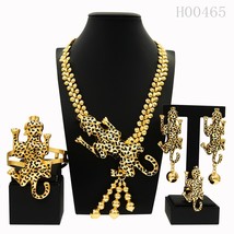 Fashion Trend Woman Necklace Jewelry Set Italian Gold Plated Body Pendant Big Br - £99.35 GBP