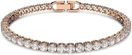 SWAROVSKI Tennis Deluxe Crystal Bracelet and Necklace Jewelry Collection Rose Go - £161.22 GBP