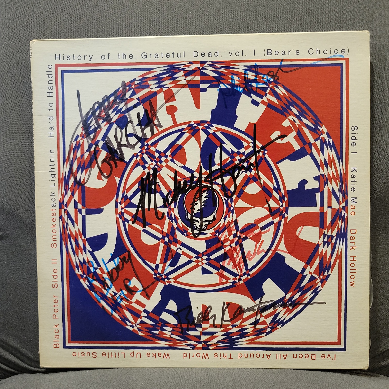Grateful Dead signed lp History of Grateful Dead Volume 1, 6 members , O... - $550.00