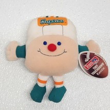 Vintage 1993 Russ Berrie NFL Miami Dolphins Tiny Touchdown Baby Rattle Plush - £48.14 GBP