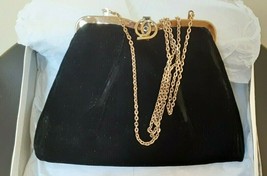 Antique evening velour bag with chain by Etra in the original box 1930 - $49.49