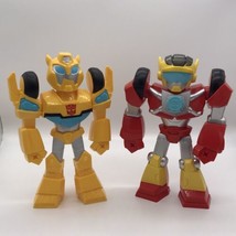 Transformers Rescue Bots Academy Mega Mighties Bumblebee &amp; Hot shot 10” Figures - £15.97 GBP