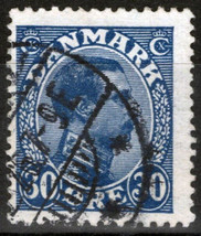 ZAYIX Denmark 113 Used 30o dk blue Royalty King Christian X 083022S13 - £1.12 GBP